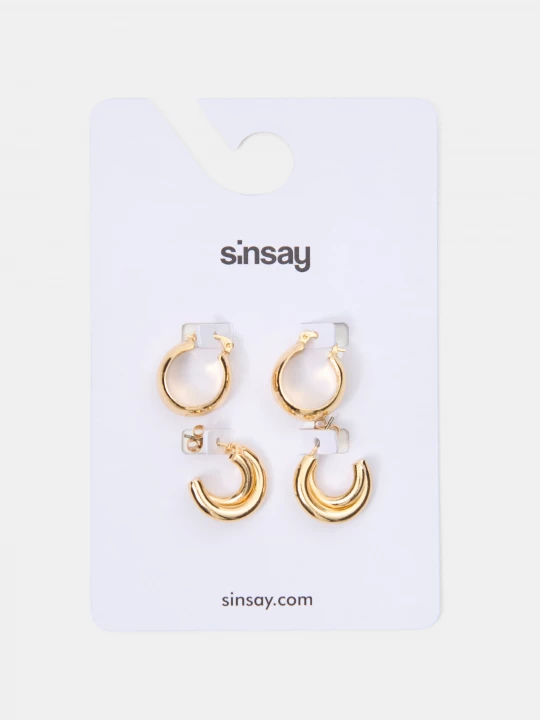 Obrázek produktu Sinsay - Sada kruhových náušnic 2 pack - zlatá