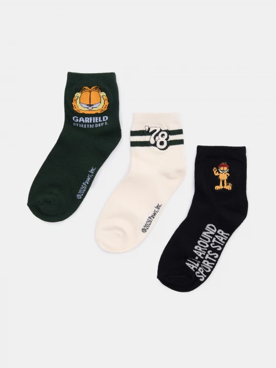 Obrázek produktu Sinsay - Skarpetki z bawełną 3 pack Garfield - zielony