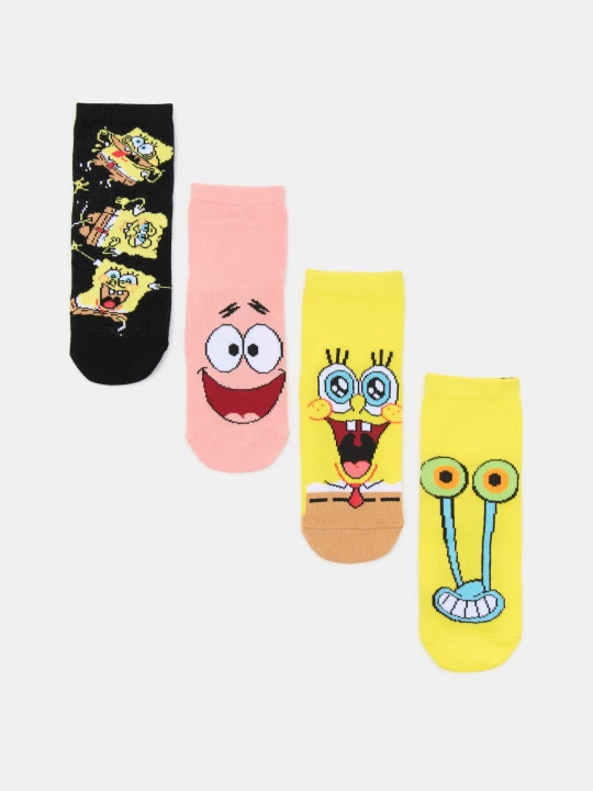 Obrázek produktu Sinsay - Skarpetki z bawełną 4 pack SpongeBob - wielobarwny