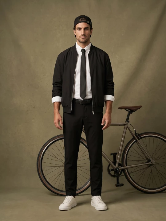 Obrázek produktu Sinsay - Slim fit chino kalhoty s podílem viskózy - černá