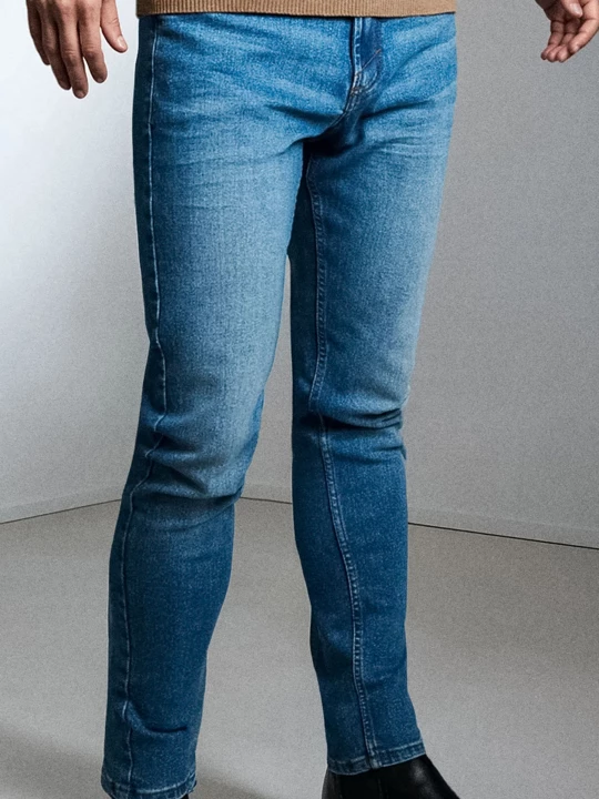 Obrázek produktu Sinsay - Slim fit džíny s efektem praní - námořnická modrá