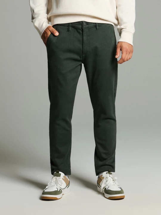 Obrázek produktu Sinsay - Slim fit džíny s efektem praní - zelená