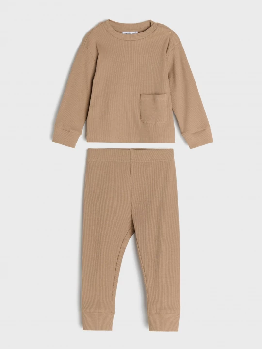 Obrázek produktu Sinsay - Komplet: koszulka i legginsy - beżowy