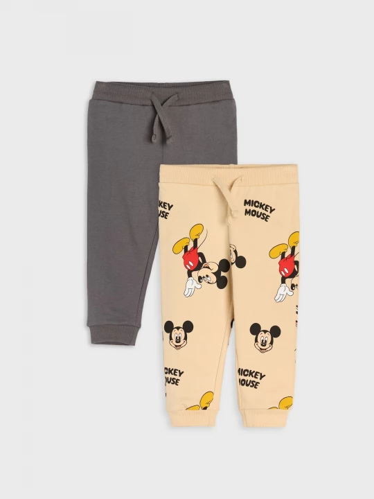 Obrázek produktu Sinsay - Spodnie dresowe 2 pack Mickey Mouse - beżowy