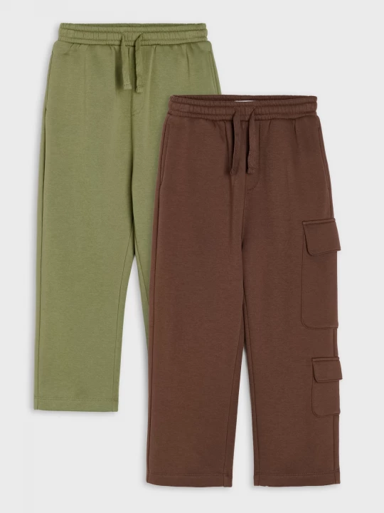 Obrázek produktu Sinsay - Spodnie dresowe straight leg 2 pack - khaki