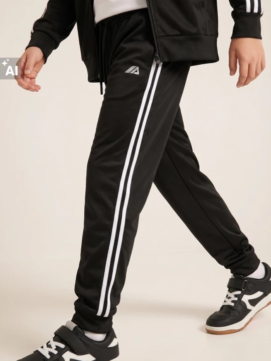 Obrázek produktu Sinsay - Spodnie loose sportowe z ozdobnymi lampasam Active - czarny