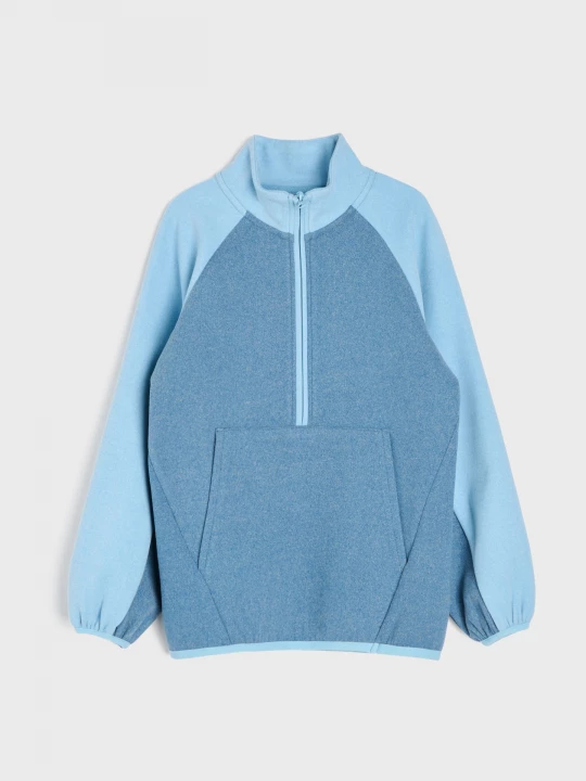 Obrázek produktu Sinsay - Sportowa bluza half-zip z ociepleniem Active - granatowy