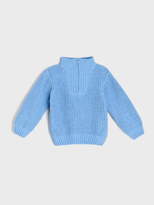 Obrázek produktu Sinsay - Sweter half-zip ze stójką - niebieski