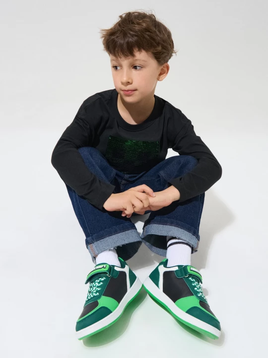 Obrázek produktu Sinsay - Sneakersy z imitacji skóry zapinane na rzepy Minecraft - zielony