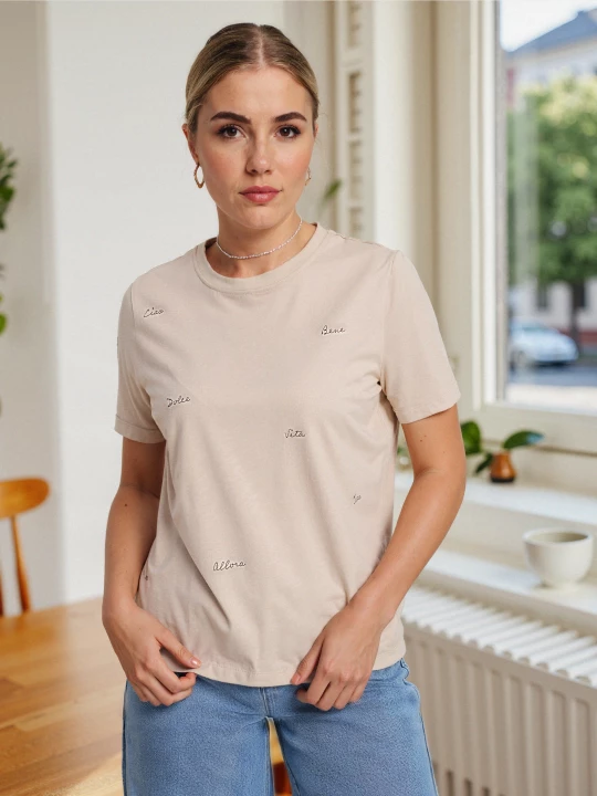 Obrázek produktu Sinsay - Tričko s krátkým rukávem - béžová