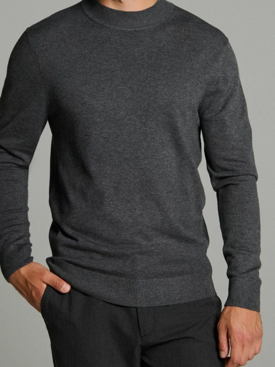 Obrázek produktu Sinsay - Viskózový rolák v basic stylu - šedá