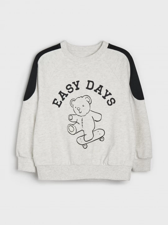 Obrázek produktu Sinsay - Bluza crewneck loose z nadrukiem misia - szary