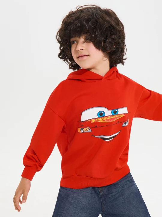 Obrázek produktu Sinsay - Luźna bluza z dzianiny French Terry z nadrukiem Cars - czerwony
