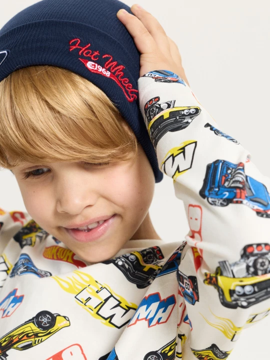 Obrázek produktu Sinsay - Prążkowana czapka z naszywką i haftem Hot Wheels x Ford - granatowy