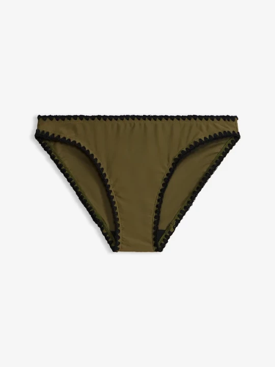 Obrázek produktu Skąpe figi bikini z haftem BonPrix zielony