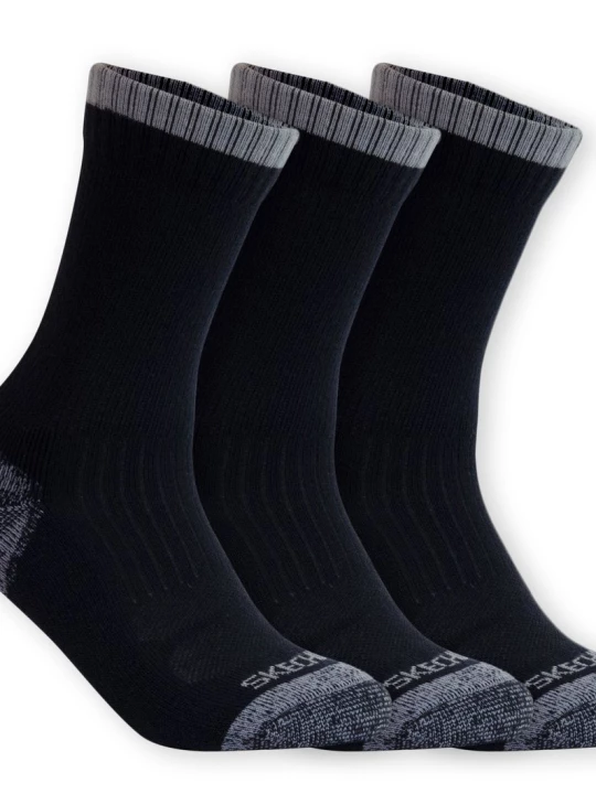 Obrázek produktu Skechers 3 Pack Half Terry Work Crew ponožky v Černá / Šedá, Velikost Poloviční