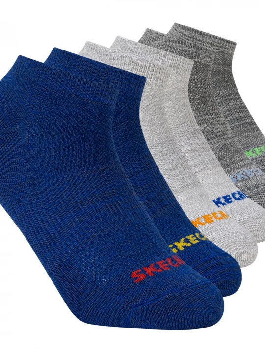 Obrázek produktu Skechers Chlapci 6 Pack Low Cut Non Terry ponožky v Modrý/Šedá, Velikost Malý
