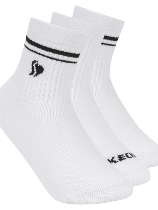 Obrázek produktu Skechers Dívky 3 Pack Girls' Low Crew Ribbed ponožky v Bílý, Velikost Malý
