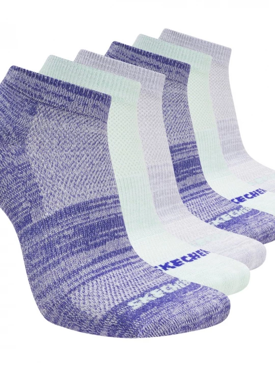 Obrázek produktu Skechers Dívky 6 Pack Girls' Low Cut Color Stripe ponožky v Fialový, Velikost Malý