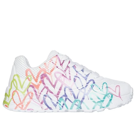Obrázek produktu Skechers Dívky JGoldcrown: UNO Lite - Metallic Joy Shoes v Bílá, Pratelné v pračce