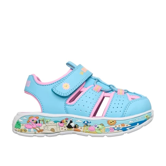 Obrázek produktu Skechers Dívky Play Scene Splash - Ocean Walk Shoes v Modrý / Růžový, Pratelné v pračce