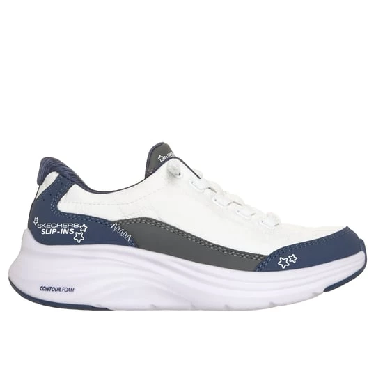 Obrázek produktu Skechers Dívky Slip-ins: Contour Foam - Cozy Fit Shoes v Bílá / Tmave Modrá, Pratelné v pračce