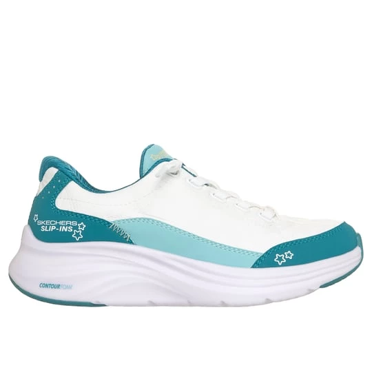 Obrázek produktu Skechers Dívky Slip-ins: Contour Foam - Cozy Fit Shoes v Bílá / Tyrkysová, Pratelné v pračce
