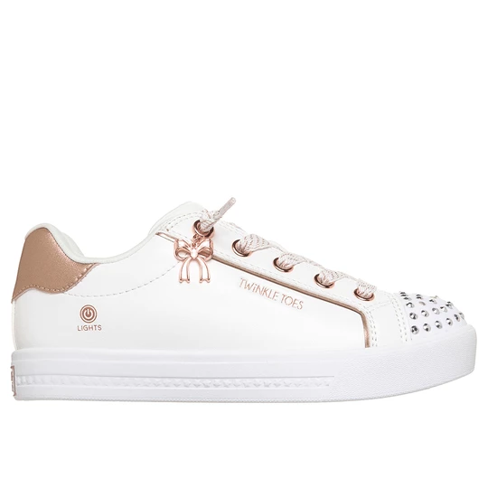 Obrázek produktu Skechers Dívky Twinkle Toes: Twinkle Star Teniska v Bílý / Růžové Zlato