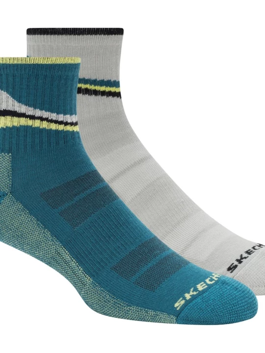 Obrázek produktu Skechers Muži 2 Pack Men's Quarter Trail ponožky v Modrozelená/Vícebarevné, Velikost Velký