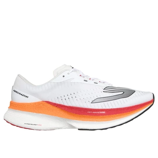 Obrázek produktu Skechers Muži Aero Razor Shoes v Bílý / Černá / Oranžový, Vegan, Pratelné v pračce, Arch Fit, Hyper Burst