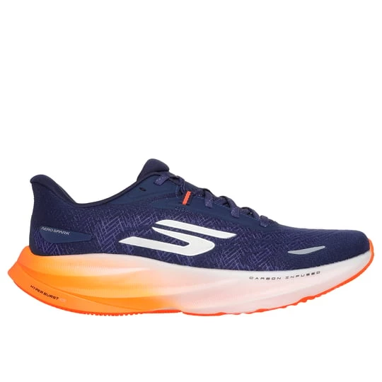 Obrázek produktu Skechers Muži Aero Spark Shoes v Tmave Modrá / Oranzový, Vegan, Pratelné v pračce, Arch Fit, Hyper Burst
