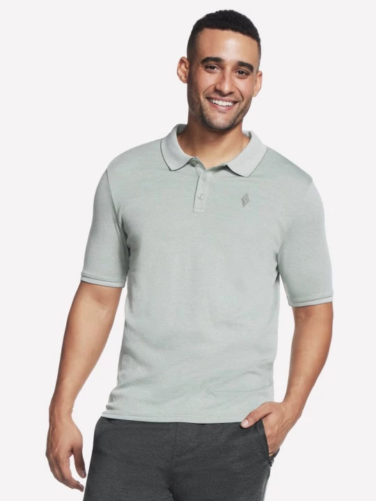 Obrázek produktu Skechers Muži Apparel Off Duty Polo Shirt v Světle Šedá / Zelený, Velikost Malý
