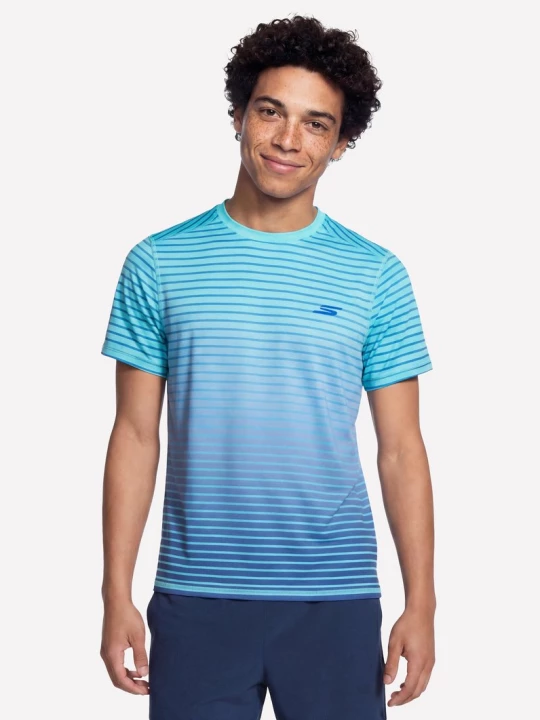 Obrázek produktu Skechers Muži Fade tričko v Zeleno Modrá Barva / Levandule, Velikost Poloviční