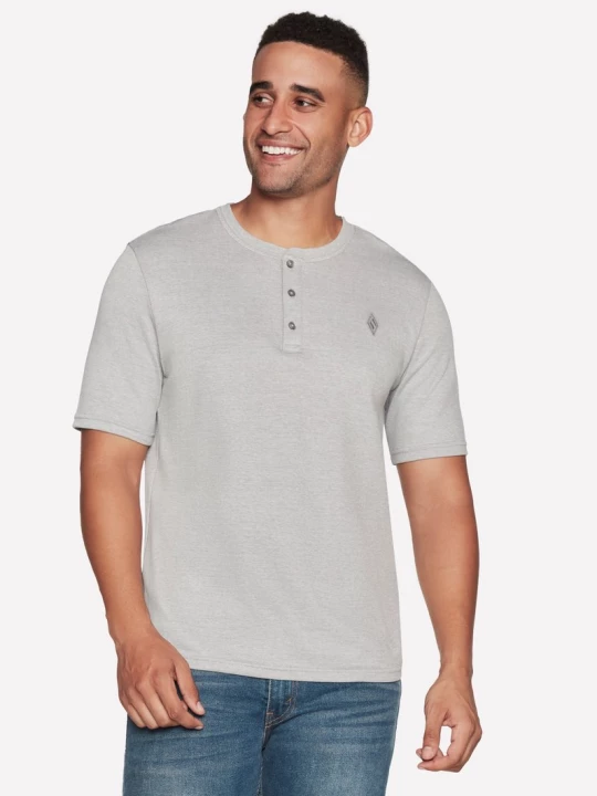 Obrázek produktu Skechers Muži GOKNIT Pique Short Sleeve Henley v Světle Šedá, Velikost Malý