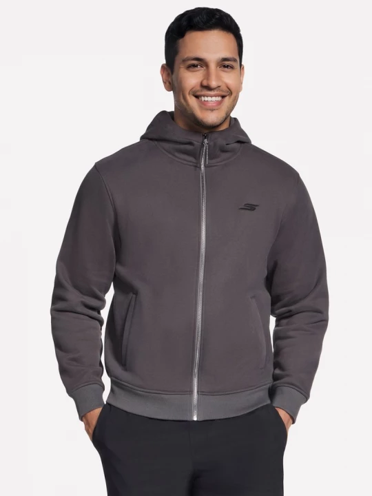 Obrázek produktu Skechers Muži Max Soft Hooded bunda v Cerná / Sedá Uhlíková, Velikost Poloviční