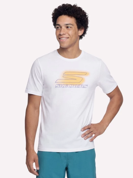 Obrázek produktu Skechers Muži Nitro Short Sleeve tričko v Bílý, Velikost Poloviční