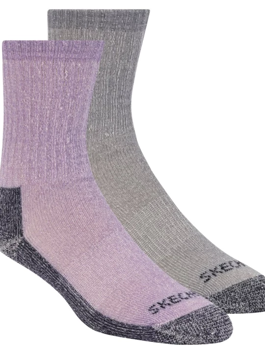Obrázek produktu Skechers Ženy 2 Pack Women's Crew Wool ponožky v Nachový/Šedá, Velikost Poloviční