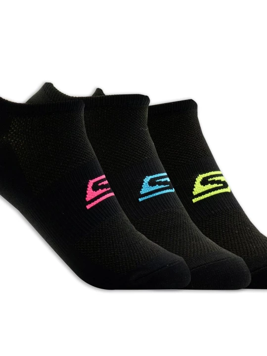 Obrázek produktu Skechers Ženy 3 Pack No Show Stretch ponožky v Černá, Velikost Poloviční