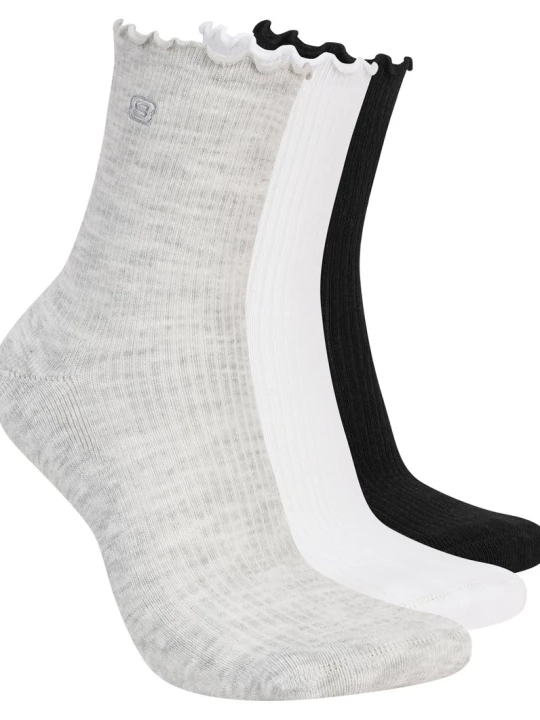 Obrázek produktu Skechers Ženy 3 Pack Women's Ankle Lettuce ponožky v Světle Šedá, Velikost Poloviční