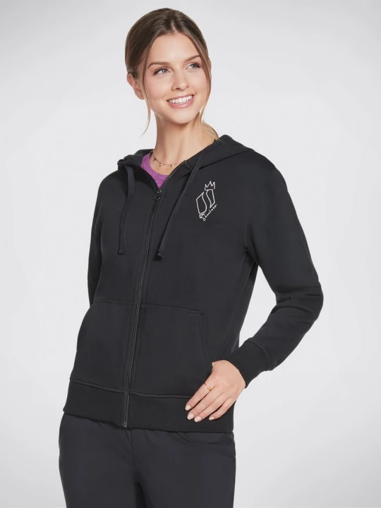 Obrázek produktu Skechers Ženy Apparel Diamond Crown Front Zip mikina v Černá, Velikost Malý