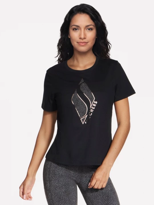 Obrázek produktu Skechers Ženy Cheetah Diamond tričko v Černá, Velikost Malý