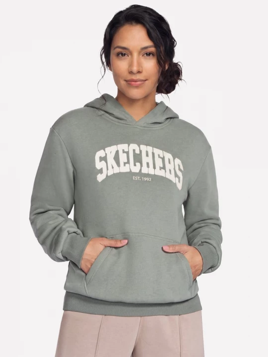 Obrázek produktu Skechers Ženy Collegiate Pullover mikina v Sedohnedá / Olivová