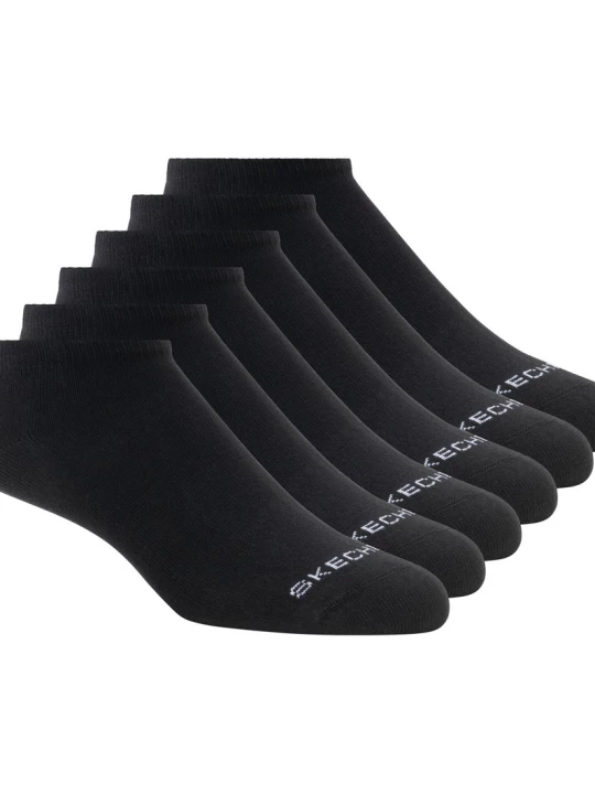 Obrázek produktu Skechers Ženy Cotton No-Show ponožky - 6 Pack v Černá, Velikost Poloviční