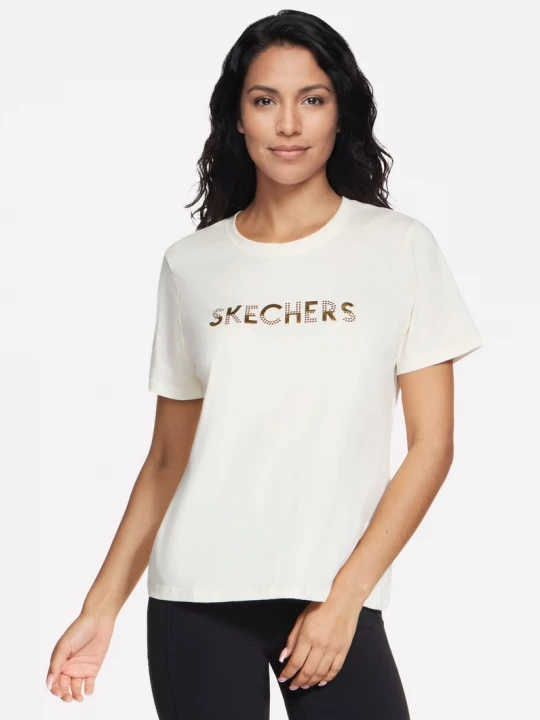 Obrázek produktu Skechers Ženy Dazzle tričko v Krémově Bílý, Velikost Malý
