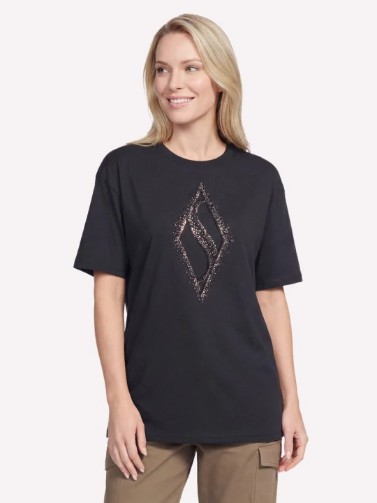 Obrázek produktu Skechers Ženy Gold Splatter Diamond Short Sleeve tričko v Černá