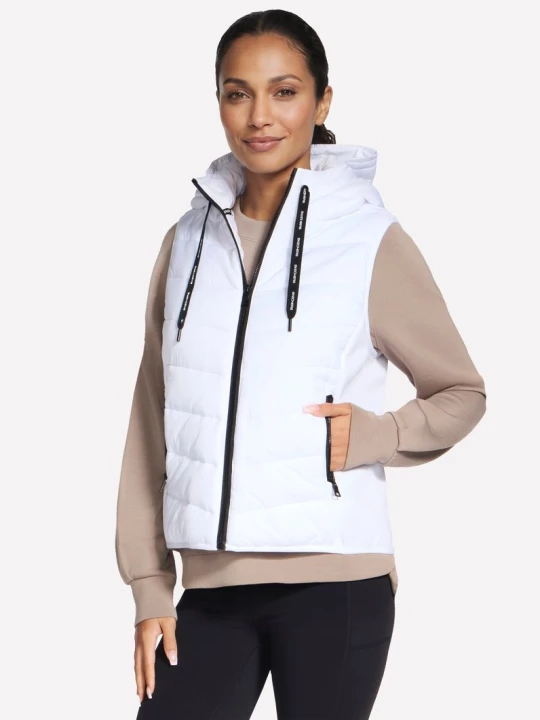 Obrázek produktu Skechers Ženy Performance Cozy Fit Hooded Vest v Bílý, Velikost Malý