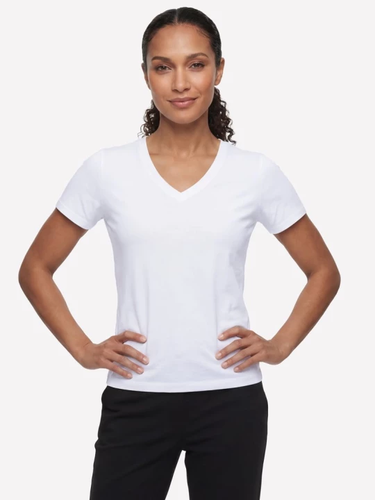 Obrázek produktu Skechers Ženy Pima V-Neck tričko v Bílý, Velikost Malý