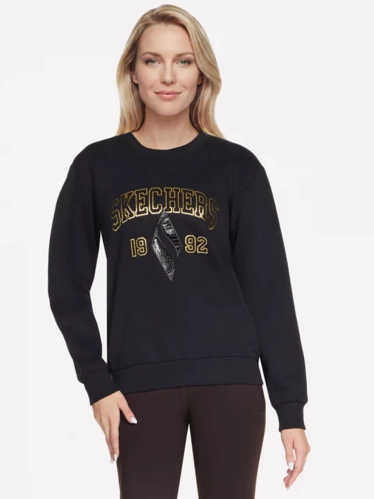 Obrázek produktu Skechers Ženy Signature Diamond Crew Top v Černá, Velikost Malý