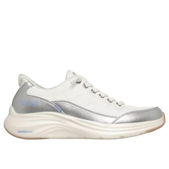 Obrázek produktu Skechers Ženy Slip-ins: Contour Foam - Metallic Dream Shoes v Bílý / Stříbrná, Pratelné v pračce