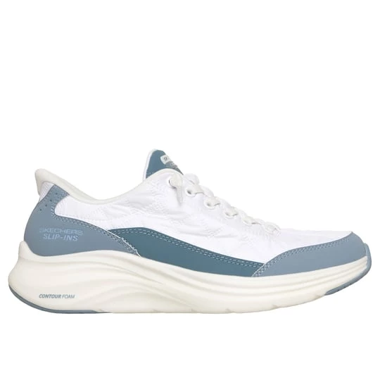 Obrázek produktu Skechers Ženy Slip-ins: Contour Foam Shoes v Bílý / Světle Modrá, Pratelné v pračce